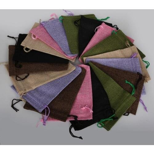 5Pcs/lot 13x18cm Linen Cotton Drawstring Bag Decorative bags Christmas/Wedding Gift Pouch Product Packaging Bags Jewelry Bags