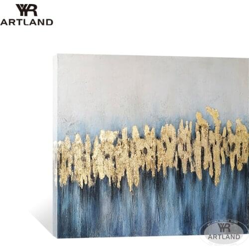 Abstract Handmade beautiful gilding scenery Handmade canvas oil painting wall art picture for living room bedroom home decor
