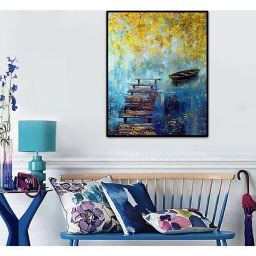 Full drill 5D diy Diamond Painting Boat Cross Stitch Full Drill Crystal Rhinestone Embroidery Picture Art wall home decor WG1933