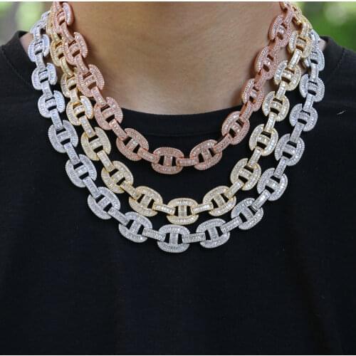Hip hop 15mm Bugatti Gucc Link chain