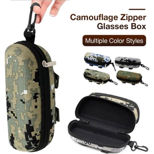 17X7.5X6cm Sunglasses Box Glasses Bag Case Outdoor Portable Camouflage Sunglasses Case Zipper Glasses Case Belt Glasses Case New