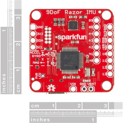 ROS robot sensor 9DOFRazorIMU sensor 32-bit samd21 microprocessor DIY Arduino program controls robot parts via USB