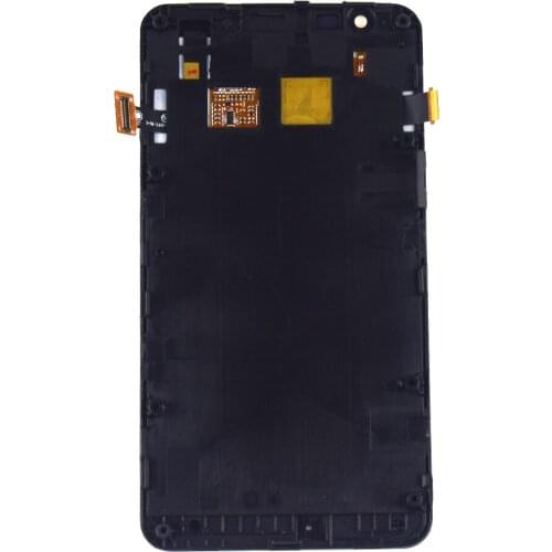 For Sony Xperia E4g E2003 E2006 E2053 Black Touch Screen Sensor Panel Glass + LCD Display Module Monitor Assembly Frame