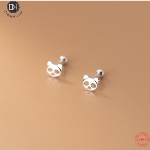 Dreamhonor 925 Sterling Silver Lovely Cute Panda Animal Stud Earrings Student Jewelry