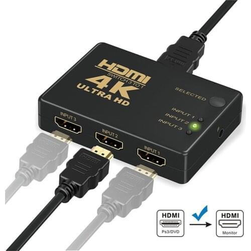 HDMI switch 3 cut 1 support 4K*2K hdmi switch three in one out HD video converter
