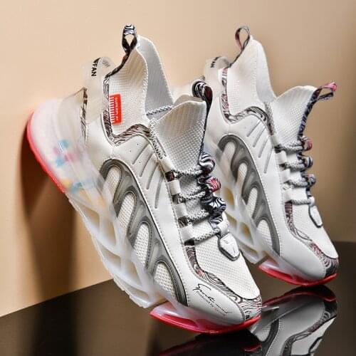 Mens Running Shoes Breathable Blade Sneakers Antiskid Damping Jogging Shoes Trendy Comfortable Mesh Training Shoes Zapatillas