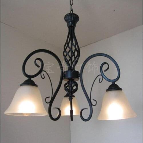 Multiple pendant light fashion lighting rustic bedroom lamps study light wrought iron lamp ZX138