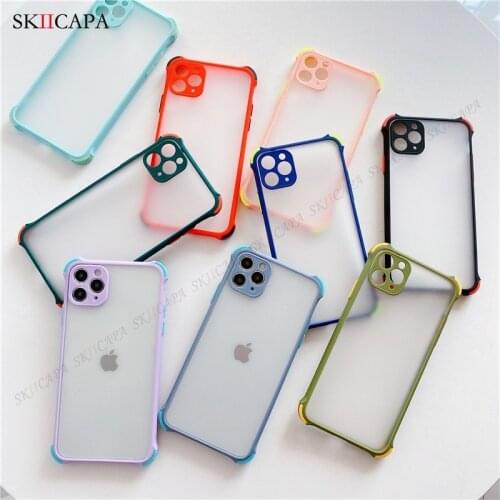 Four Corners Airbag Shockproof Phone Case For iPhone 12 11 Pro Max 12Mini XR XS Max 7 8 Plus 8G SE2 Candy Color Protection Cover