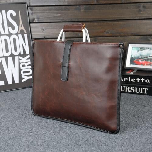 Men Trendy Leather Briefcase Laptop Bag Attache Messenger Portfolio Bags Brown
