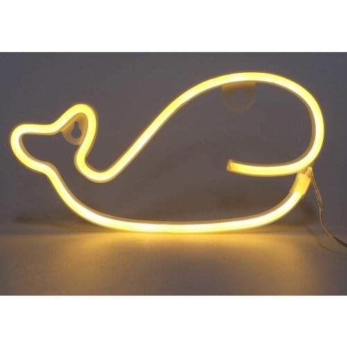 Neon Light Whale Shape LED Neon Sign Lamp Home Bedroom Party Holiday Decoration Birthday Gift