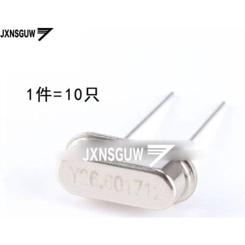 10PCS crystal 26.601712MHz 20ppm 20PF 2 foot 49S type passive crystal oscillator 26.601712M