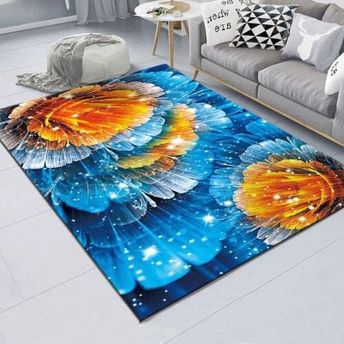 Persian Style Carpets For Living Room Bedroom Thick Non-slip Floor Mats Classic Flower Carpet Home Printing 3D Area Rugs Decor