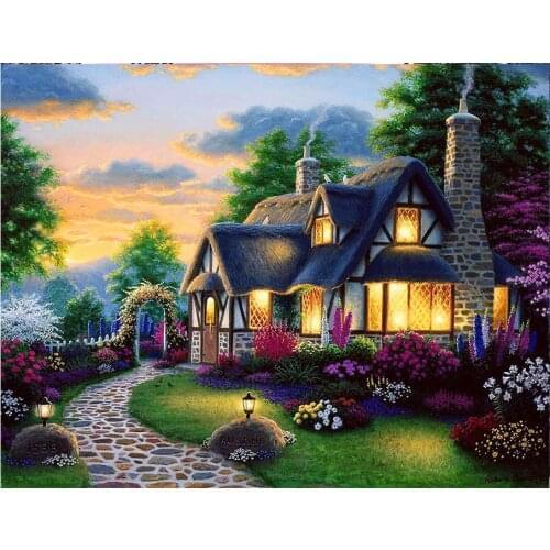 Landscape Waterfall DIY Embroidery 11CT Cross Stitch Kits Needlework Craft Set Printed Canvas Cotton Thread Home Wholesale