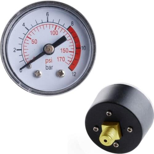 Air Compressor Pneumatic Hydraulic Fluid Pressure Gauge 0-12Bar / 0-170PSI