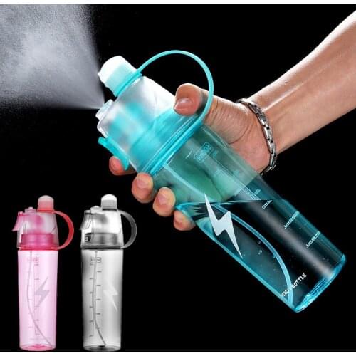 400/600Ml Drinking and Misting Sports Water Bottle Portable Anti-Leak Drinking Cup for Outdoor Sport Hydration and Cooling Down