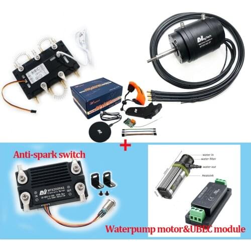 EFoil Surfboard ePropulsion Pod Drive 85165 Motor + 300A VESC based ESC + V2 Remote + 300A Anti-spark Switch + Waterpump Motor