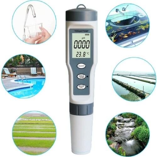 Professional Pen Type PH Meter 3 In 1 PH/TDS/TEMP Portable PH Water Quality Tester Aquarium Water PH Acidity Meter HQ-9901