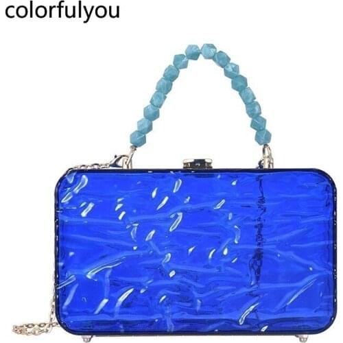 Transparent Acrylic Handbag Women Chain Crossbody Bag for 2021 New Candy Colors Shoulder Bag Purses Ladies Party Clutch Bag