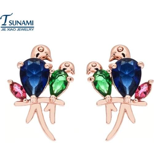 The romantic grace of the little swallow zircon A gift for a girl/womans birthday party ER-124