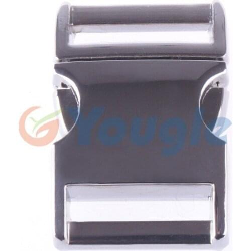 YOUGLE 5 Pcs/Lot Metal Curved Top 1" 20mm Side Release Buckles for Paracord Bracelet Dog Collar Bag