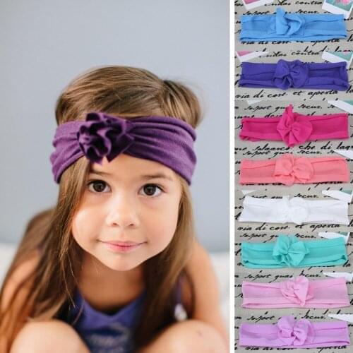 1 Cotton Elastic Newborn Baby Girls Headband Flower Hair Band Children Knot Headband Baby Turban Headband bandeau bebe