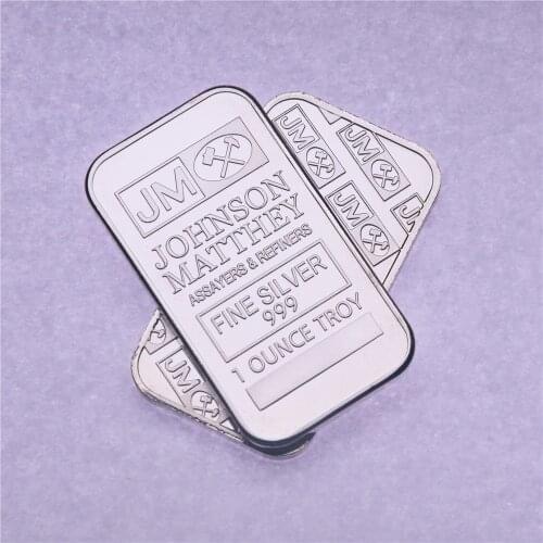 1 OZ Johnson Matthey Morgan Silver Bar Bullion Replica Fine Silver Bar/Coin Collection Gifts