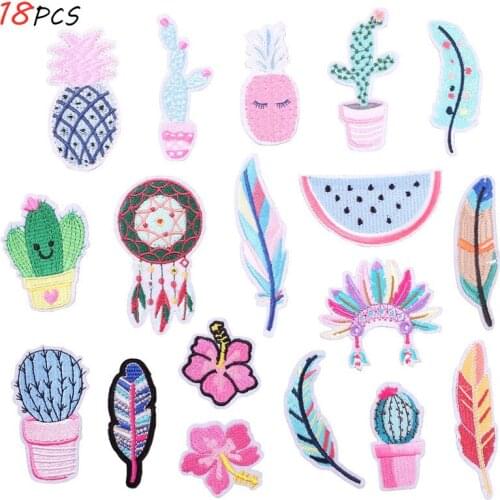 3pcs/lot Embrioidered Plant Patches For Kids Bags Clothes Jeans Iron on Cartoon Stickers Handmade Garment Appliqued Supplier