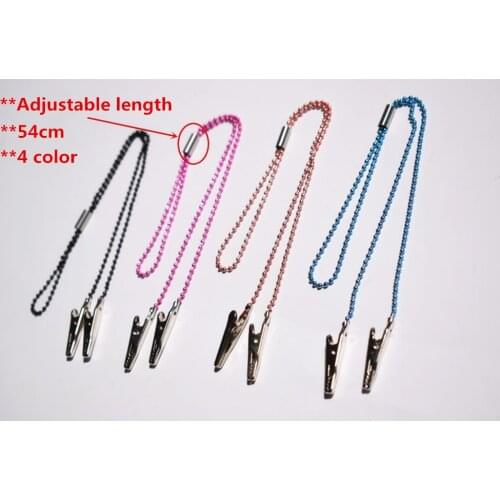 5 pcs Dental Instrument Adjustable length Bib Clips Chain Napkin Holder 4 color