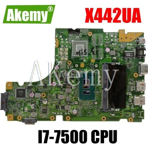 Akemy For Asus X442 X442U X442UA X442UR X442UQ X442UQK X442UQR Laotop Mainboard X442UA Motherboard with I7-7500 CPU