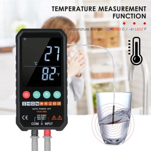 3.3-inch LCD Digital Multimeter 6000 Counts True RMS Universal Meter High Accuracy Smart Measure AC/DC Voltage Resistance NCV