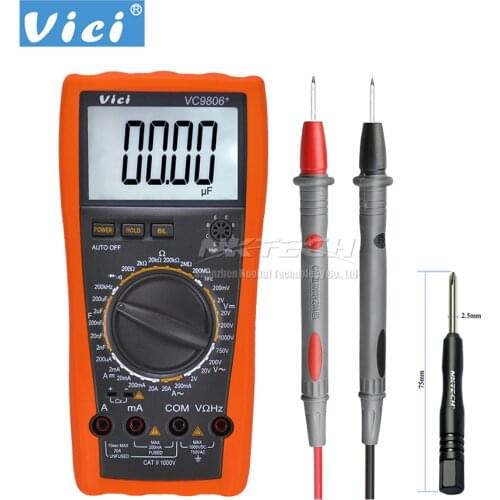 VICI Digital Multimeter VC9806+ DMM Ammeter Voltmeter Ohmmeter 19999 Count Capacitance Frequency AC DC Volt Amp Diode hFE Test