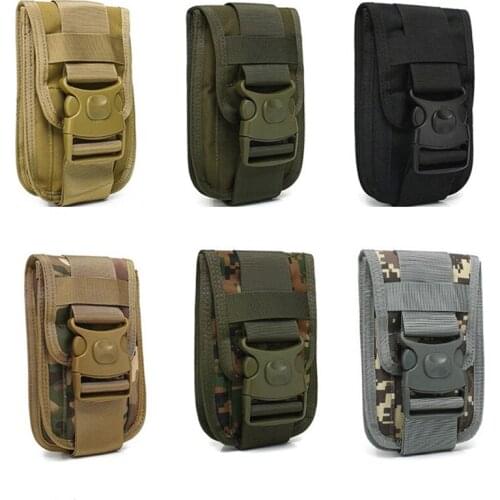 Double Layer Tactical Phone Pouch Bag Belt 1000D Nylon Waterproof Molle Hunting Molle Fanny Mobile Phone Purse Outdoor Bag Gear