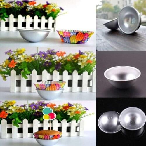 Hot 3D Aluminum Ball Sphere Cake Pan Tin DIY Baking Pastry Ball Mold Tools Mould Kitchen Molds Bath Bomb Bakeware LX2009