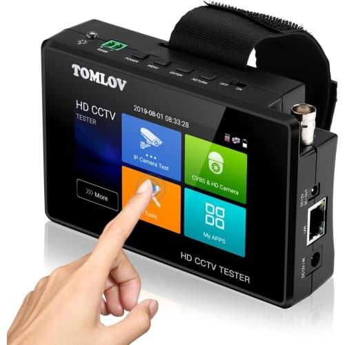 CCTV Tester Monitor TVI CVI AHD CVBS,4K H.265 MPEG IP Camera Test Rapid ONVIF 4'' Touch Screen Portable Wrist PoE camera tester