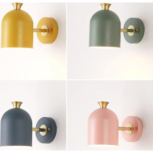 Nordic living room dining room bedroom lamp kitchen bathroom modern minimalist round creative personality macaron wall lamp