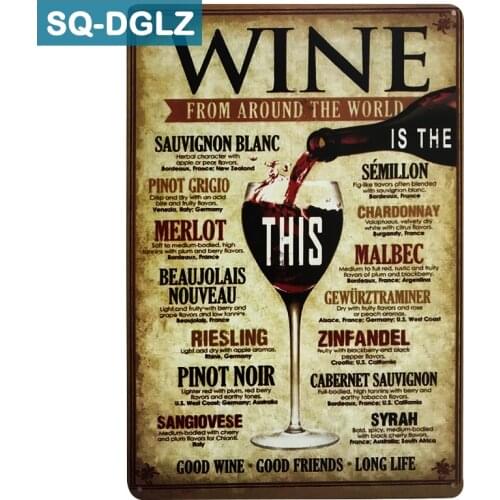 [SQ-DGLZ]Hot THIS WINE Metal Sign Vintage Metal Plates Cafe Pub Club Home Wall Decor Tin Signs Retro Plaque
