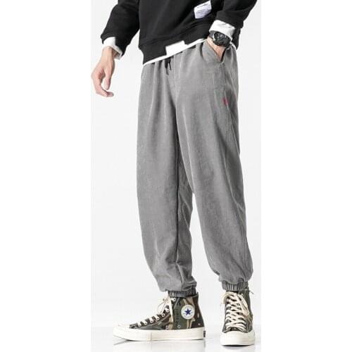 Male Sweatpants Joggers Autumn Japanese Mens cotton Losse Sweatpants Men Solid Harajuku Streetwear Harem Pants