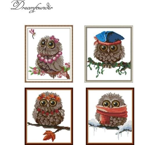 Owl Series cross stitch kit aida 14ct 11ct count print canvas stitches embroidery DIY handmade needlework