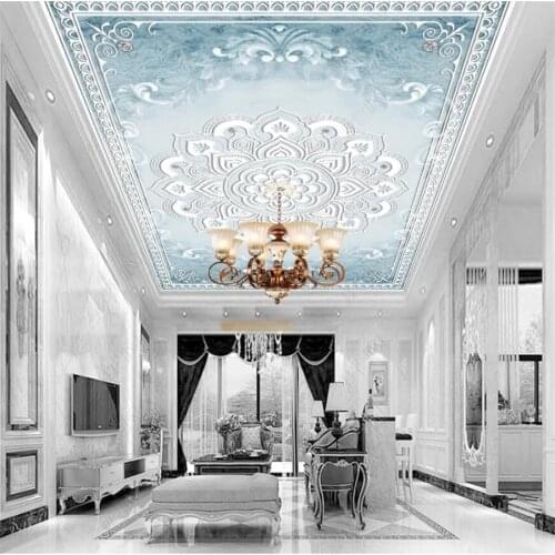 Custom 3D wallpaper mural retro three-dimensional European relief pattern ceiling background wall decorative painting wallpaper