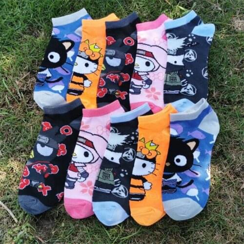 Men Womens Socks Cartoon Cotton Short Boat Socks Boys Girls Daily Wear Funny kawaii lolita sock