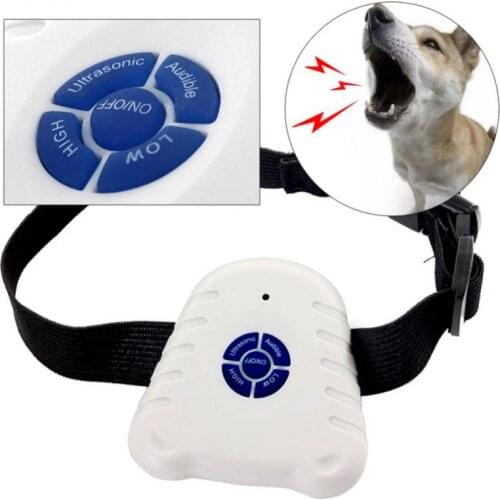 New Adjustable Ultrasonic Dog Anti Bark Collar Pet Stop Barking Anti Bark Training Trainer Control Collar Training Device