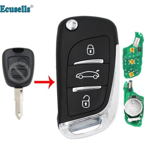 NEW DS Style Modified flip Folding 3 buttons remote key for Citroen C2 FOB REMOTE KEY 433MHz with ID46 CHIP CE0536 NE72 blade