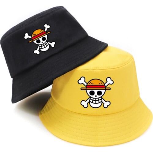 Anime One Piece Fishing Hat Casual Hip Hop Bucket Hat Mens/Woman Foldable Outdoor Gorro Pescador Polyester Fashion Gorras Mujer