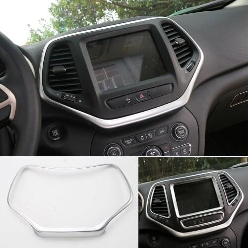 ABS Dashboard Center Console GPS Navigation Panel Cover Decorative Trim Fit for Jeep Cherokee 2014-2018 Car Accessories