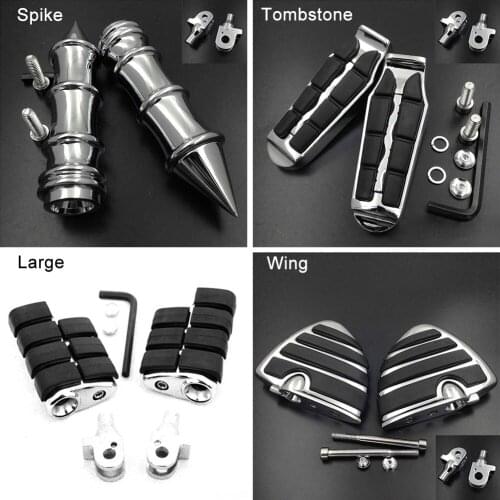 Wing Front Foot Pegs fit For 2010-2014 2011 2012 2013 Triumph Thunderbird 1600 Storm footpeg Rest Pedal Billet Rubber Motorcycle