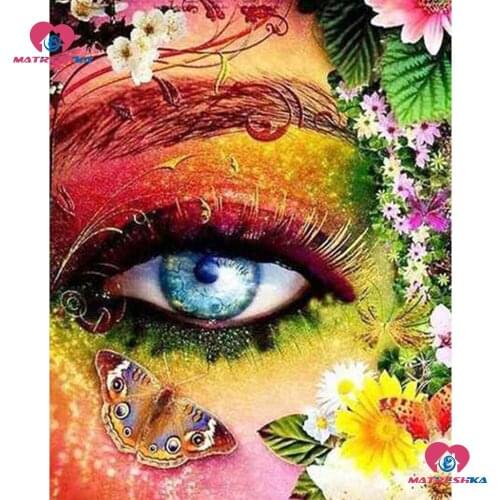 Full Square round DIY 5d Diamond Painting Accessories eye butterfly Diamond Embroidery sale Picture Of Rhinestones Mosaic