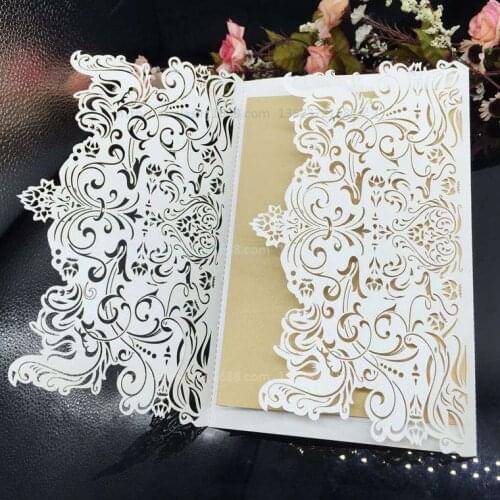 Hollow Pattern Shape Wedding Invitations Elegant Laser Cutting Invitation Card Creative Fashion Wedding Invitations 10pcs 5Z