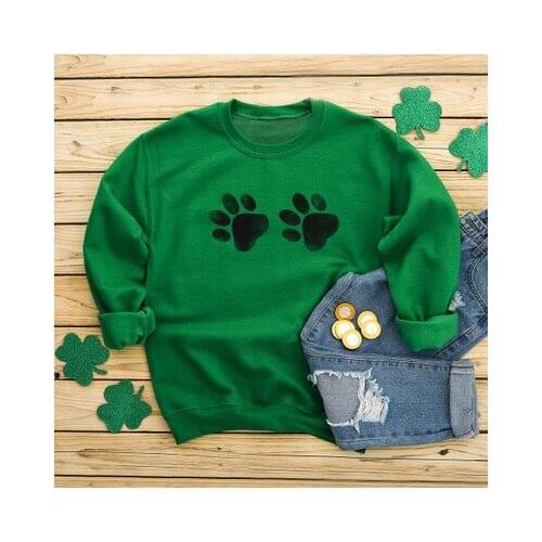 Plus Size Sweatshirt Women 2020 Fall Long Sleeve Pullovers Harajuku Funny Dog Paw Print Hoodies Streetwear Graphic Tops Ladies