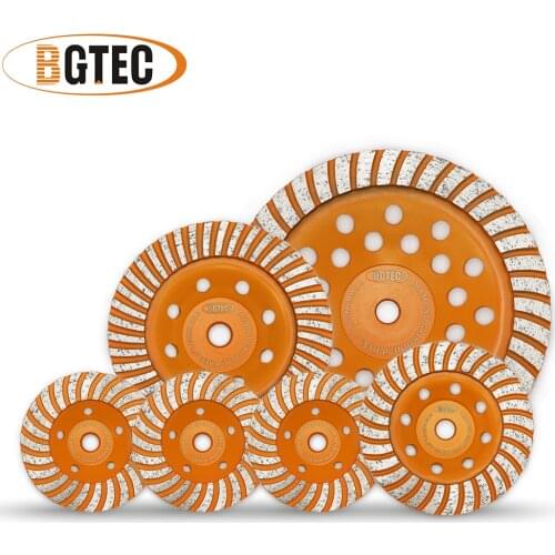 BGTEC 1pc 4'' 4.5'' 5'' 7'' Diamond Turbo Row Grinding Cup Wheel grinding marble, concrete, construction material Grinding disc