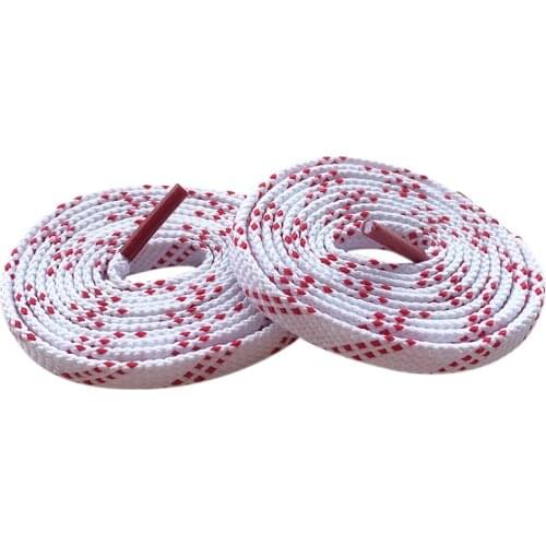 New Running Shoelaces Flat White and Red Striped Polyester Leisure Fabric Shoelace as Birthday Gift
